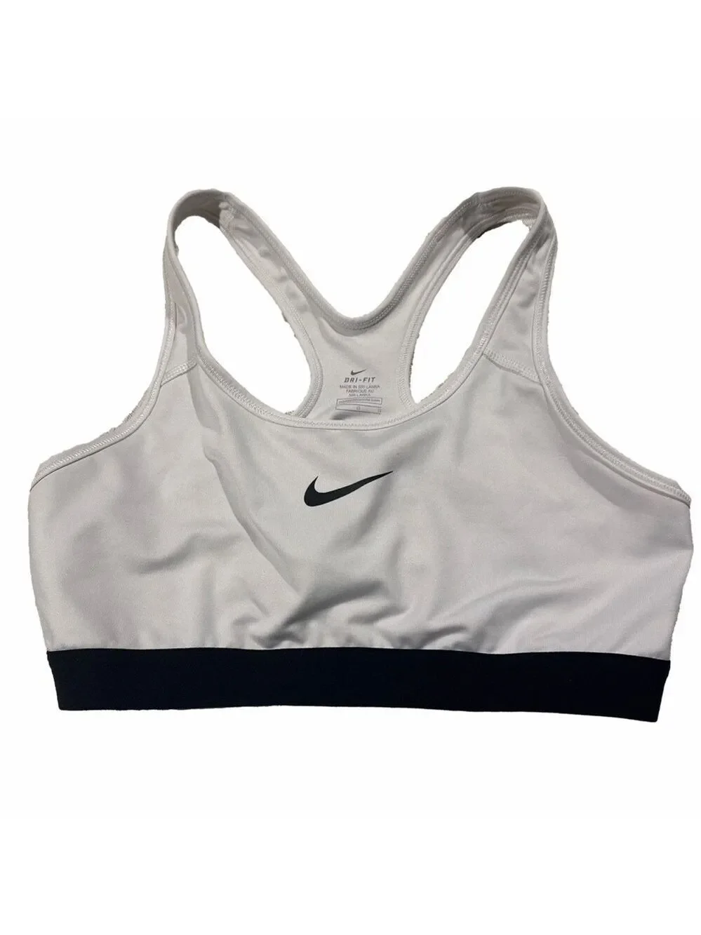Nike Women's Sports Bra White and Black Size Large